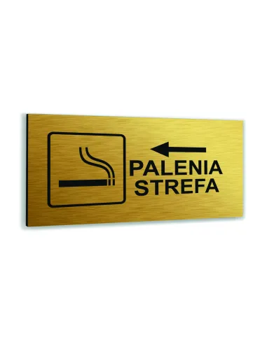 Tabliczka Złota Aluminiowa Strefa Palenia Dowolny Nadruk