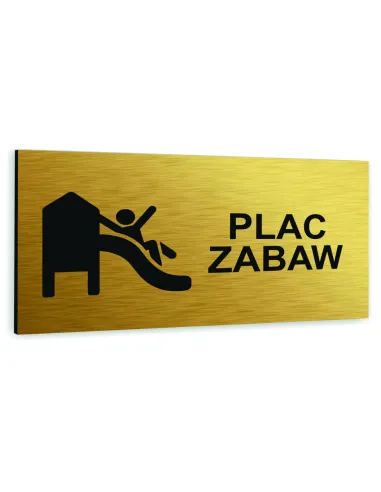 Tabliczka Złota Aluminiowa Plac Zabaw Dowolny Nadruk UV