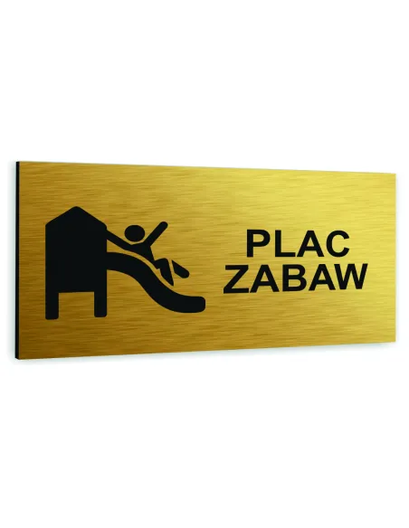Tabliczka Złota Aluminiowa Plac Zabaw Dowolny Nadruk UV