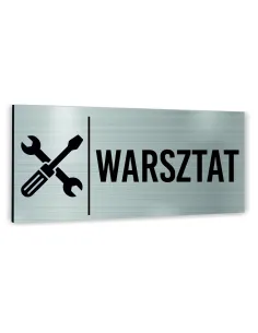 Tabliczka Dowolny Tekst Napis Warsztat Tablica Nierdzewna