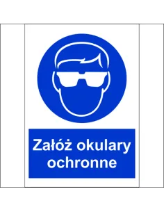 Naklejki Maszyny Oznaczenie BHP Załóż Okulary Ochronne