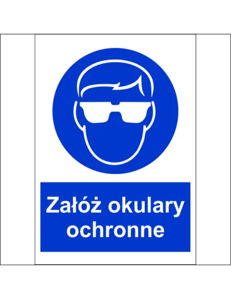 Naklejki Maszyny Oznaczenie BHP Załóż Okulary Ochronne