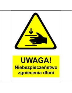 Naklejki Maszyny Oznaczenie BHP Uwaga Niebezpieczeństwo