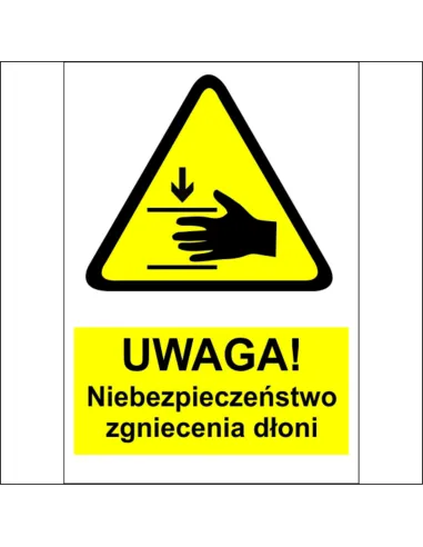 Naklejki Maszyny Oznaczenie BHP Uwaga Niebezpieczeństwo