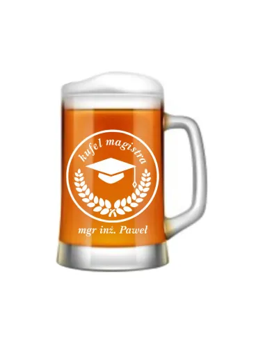 Duży Kufel do Piwa Prezent Inżyniera Magistra z Grawerem