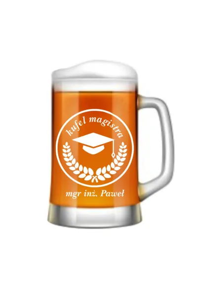 Duży Kufel do Piwa Prezent Inżyniera Magistra z Grawerem