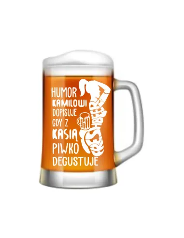 Duży Kufel do Piwa Prezent na dla Niej Niego z Grawerem