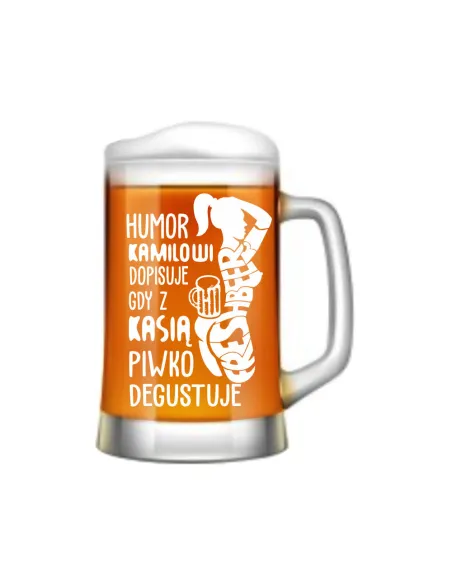 Duży Kufel do Piwa Prezent na dla Niej Niego z Grawerem