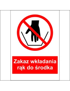 Naklejki na Maszyny Oznaczenie BHP Zakaz Wkładania Rąk