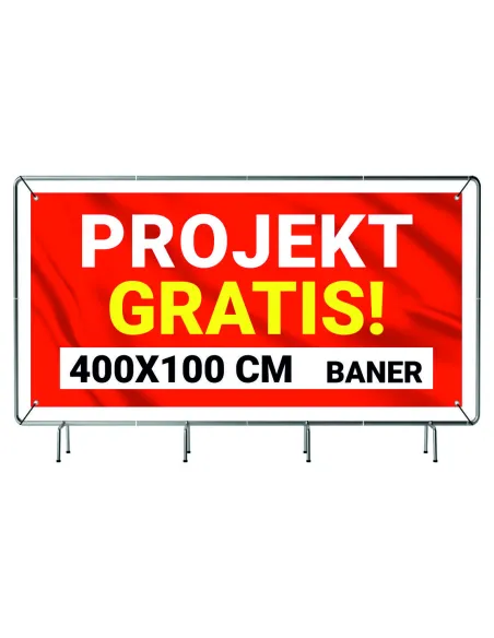 Baner Reklamowy Plandeka 4x1m 510g Powlekany + Lakier UV