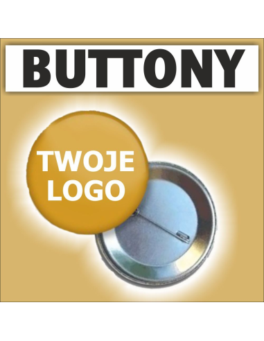 Buttony Przypinki Badziki Kotyliony z Dowolnym Nadrukiem
