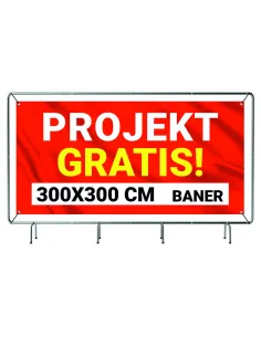 Baner z Nadrukiem Reklamowy 300X300 cm Solidny Plandeka