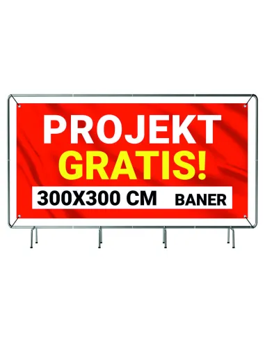 Baner z Nadrukiem Reklamowy 300X300 cm Solidny Plandeka