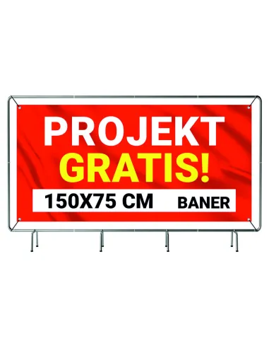 Baner Solidny Reklamowy Plandeka 150x75 Lakier Projekt