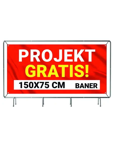 Baner Solidny Reklamowy Plandeka 150x75 Lakier Projekt