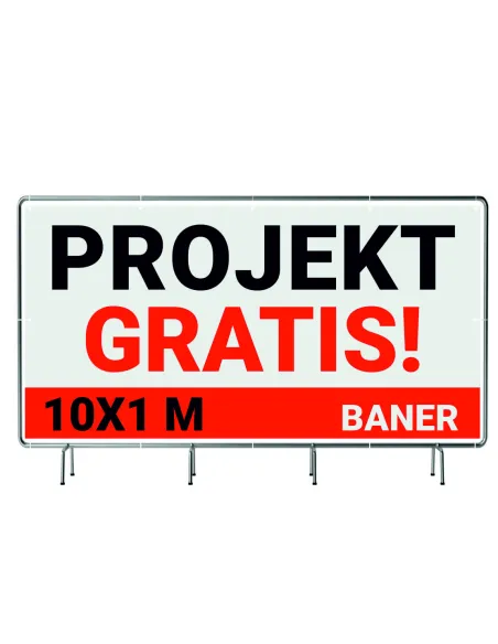 Baner Reklamowy Plandeka 10x1m 510g Powlekany + Lakier