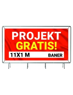 Baner Reklamowy Plandeka 11x1m 510g Powlekany + Lakier