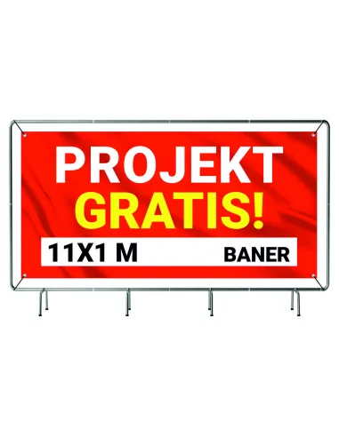 Baner Reklamowy Plandeka 11x1m 510g Powlekany + Lakier