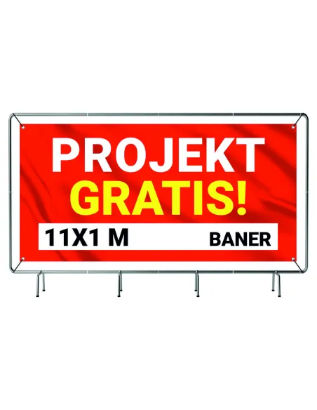 Baner Reklamowy Plandeka 11x1m 510g Powlekany + Lakier