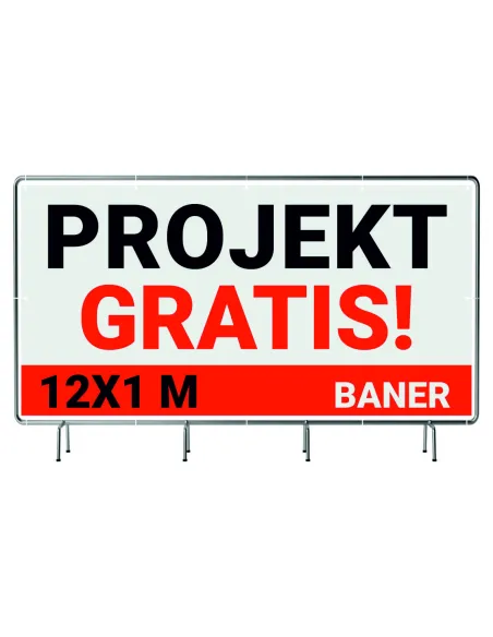 Baner Reklamowy Plandeka 12x1m 510g Powlekany + Lakier