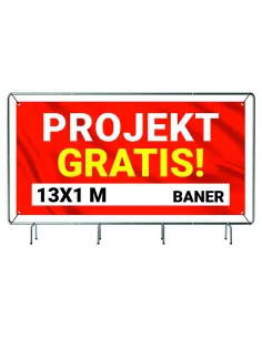 Baner Reklamowy Plandeka 13x1m 510g Powlekany + Lakier