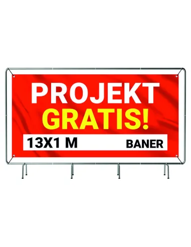 Baner Reklamowy Plandeka 13x1m 510g Powlekany + Lakier
