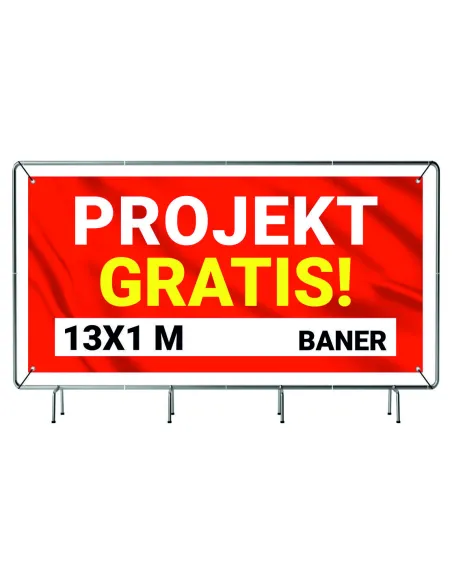 Baner Reklamowy Plandeka 13x1m 510g Powlekany + Lakier