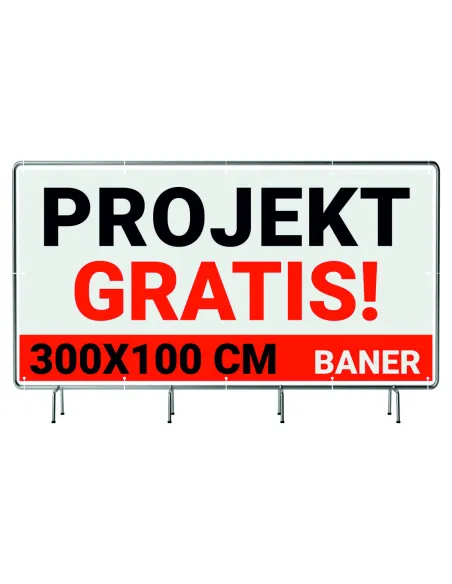 Baner Reklamowy Plandeka 3x1m 510g Powlekany + Lakier UV