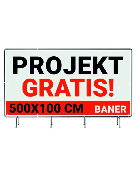 Baner Reklamowy Plandeka 5x1 M 510g Powlekany + Lakier UV