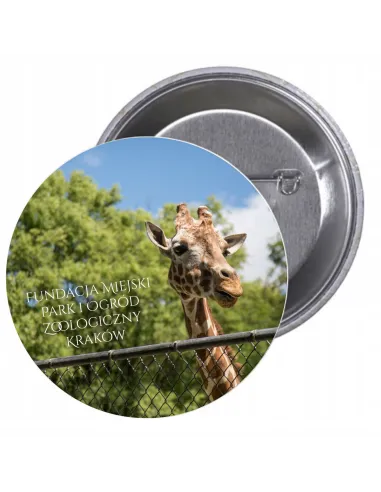 Przypinki Buttony Zoo Znaczki Badziki Grafiką z Nadrukiem