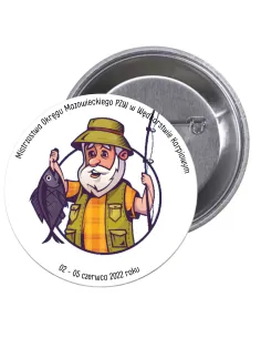 Przypinki Buttony Zawody Rybackie Znaczki Badziki Grafiką