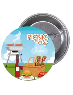 Przypinki Buttony Piknik Wiejski Znaczki Badziki Grafiką