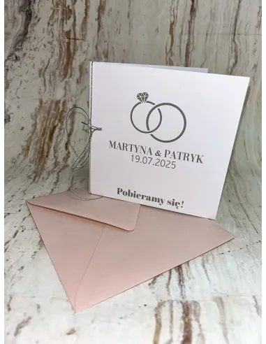 Zaproszenia Ślubne Gotowe Zaproszenie Srebrna Kokardka