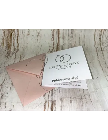 Zaproszenia Ślubne Gotowe Zaproszenie Srebrna Kokardka