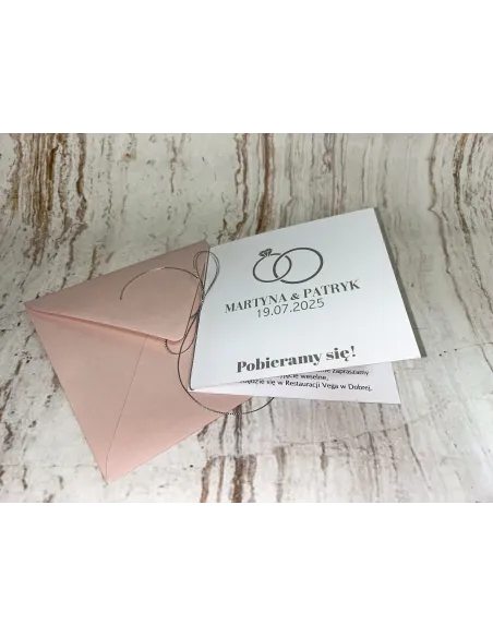 Zaproszenia Ślubne Gotowe Zaproszenie Srebrna Kokardka