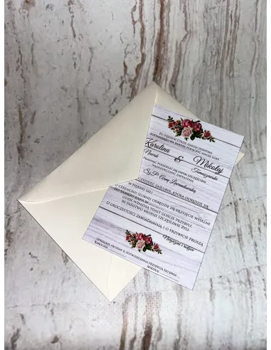 Zaproszenia Ślub Zaproszenie Ślubne Jednostronne Boho +