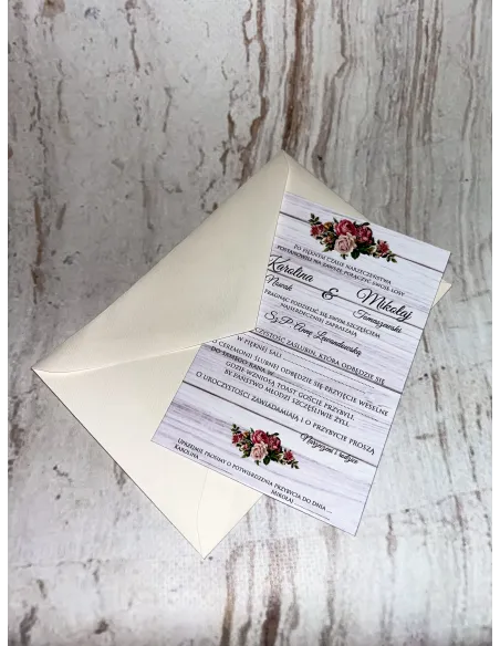 Zaproszenia Ślub Zaproszenie Ślubne Jednostronne Boho +