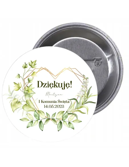 Przypinki Buttony Komunia Dziękuje Święta Znaczki Badziki