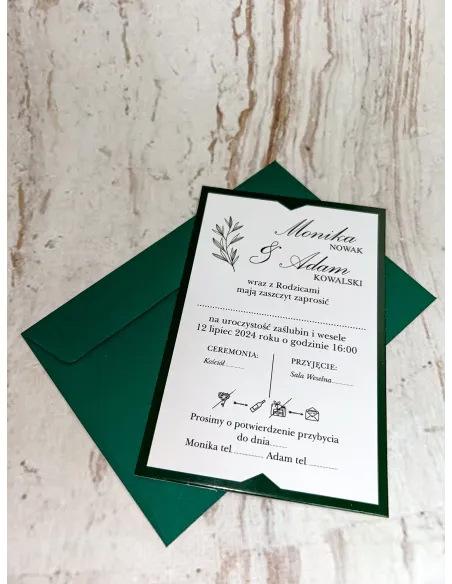 Zaproszenie na Ślub Jednostronne – Ślub Minimalistyczne