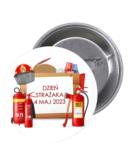 Przypinki Buttony – Dzień Strażaka Znaczki Badziki Grafiką