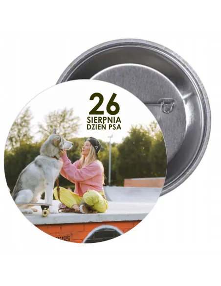 Przypinki Buttony Dzień Psa Znaczki Badziki z Grafiką