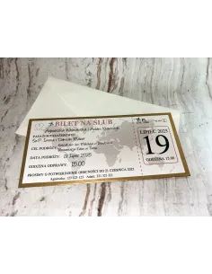 Zaproszenie Bilet na Ślub Jednostronne + Projekt Gratis