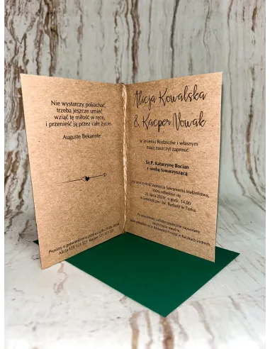 Zaproszenie na Ślub Ślubne Weselne Rustykalne Boho Eko +