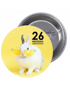 Przypinki Buttony Dzień Królika Znaczki Badziki Grafiką