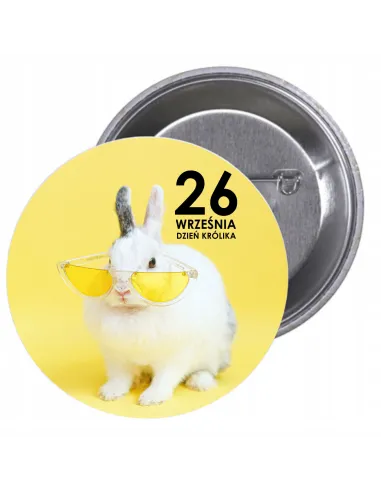 Przypinki Buttony Dzień Królika Znaczki Badziki Grafiką