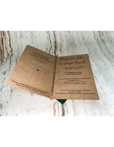 Zaproszenie na Ślub Ślubne Weselne Rustykalne Boho Eko +
