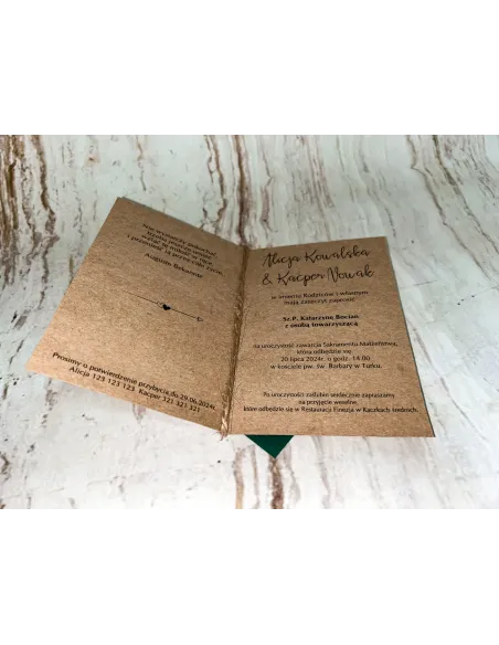 Zaproszenie na Ślub Ślubne Weselne Rustykalne Boho Eko +