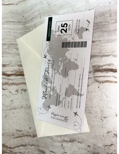 Oryginalne Zaproszenie Bilet na – Ślub + Projekt Gratis