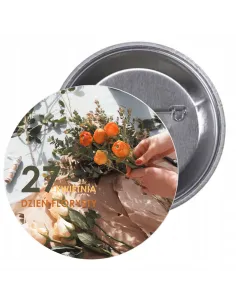 Przypinki Buttony Dzień Florysty Znaczki Badziki Grafiką