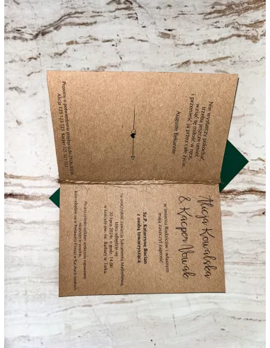 Zaproszenie na Ślub Ślubne Weselne Rustykalne Boho Eko +